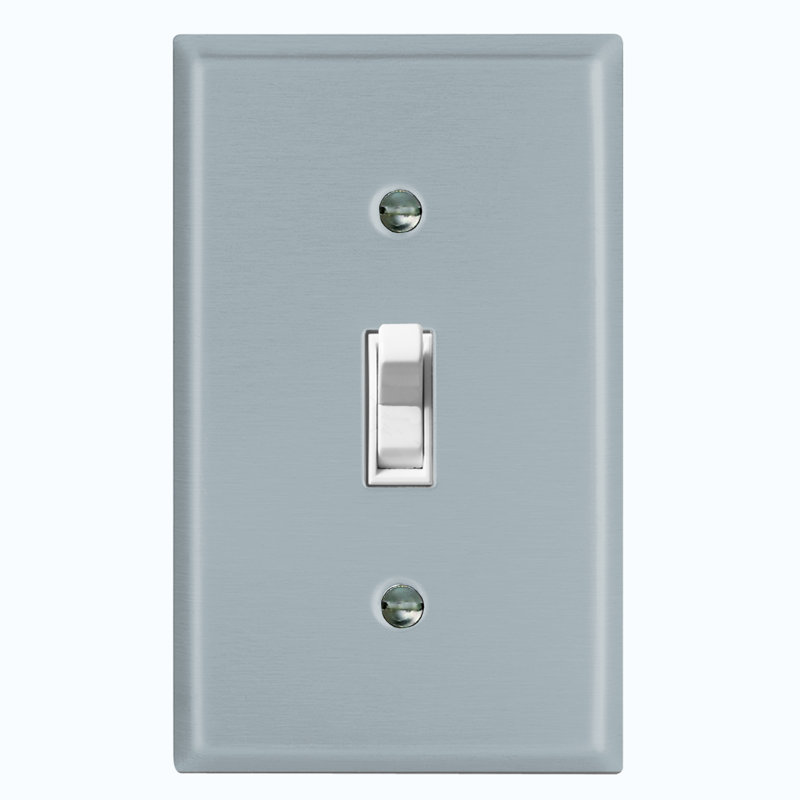 Color Block Blue Gray 1 - Gang Toggle Light Switch Standard Wall Plate