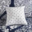 Ensemble d'édredon luxueux en coton damassé indigo - Grand
