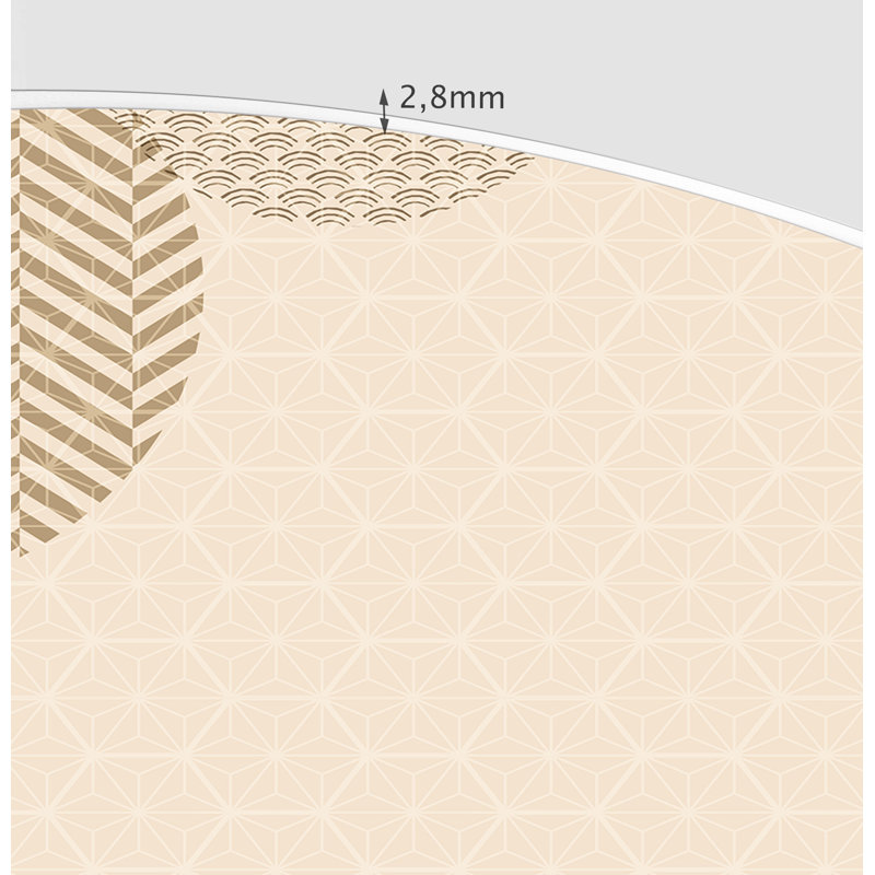 Demetricus Vinyl Machine Printed Area Rug, Round 3'3.4"