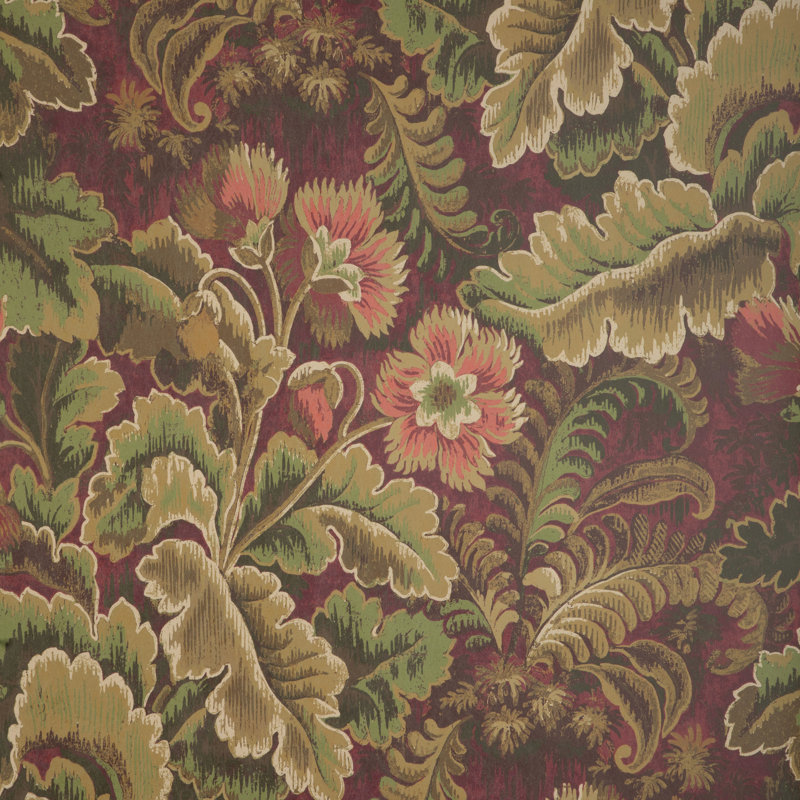 Barwick Floral Paper Wallpaper Roll, Garnet