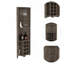 Armoire de coin Essential, trois tablettes, huit porte-bouteilles encastrés, deux tablettes latérales brun foncé-1409151689