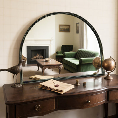 Antique Mirror with Metal Frame – Arched Beaded Wall Mirror