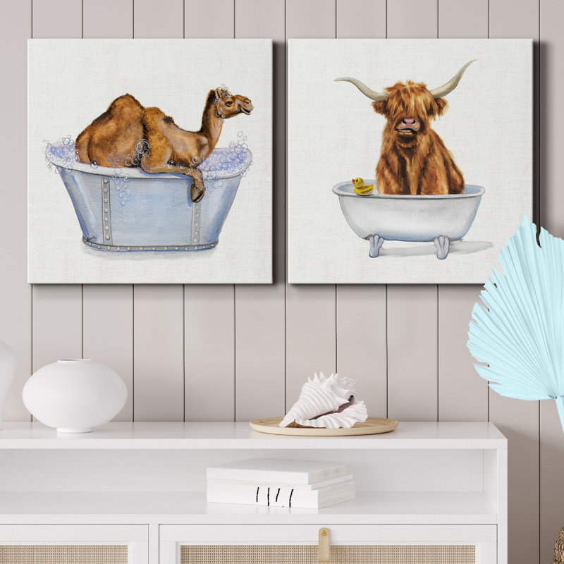 «Bathing Beauty III», ensemble de 2 reproductions sur toiles tendues, H 10 po x l 10 po x P 1 po