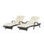 Ensemble de 2 chaises longues d'extérieur inclinables avec coussins, chaise longue inclinable à 150 ° de la plage près de la piscine-748740699-748740700
