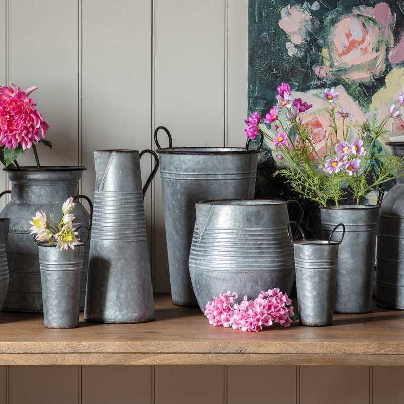 Metal Table Vase, 40cm H x 23cm W x 23cm D