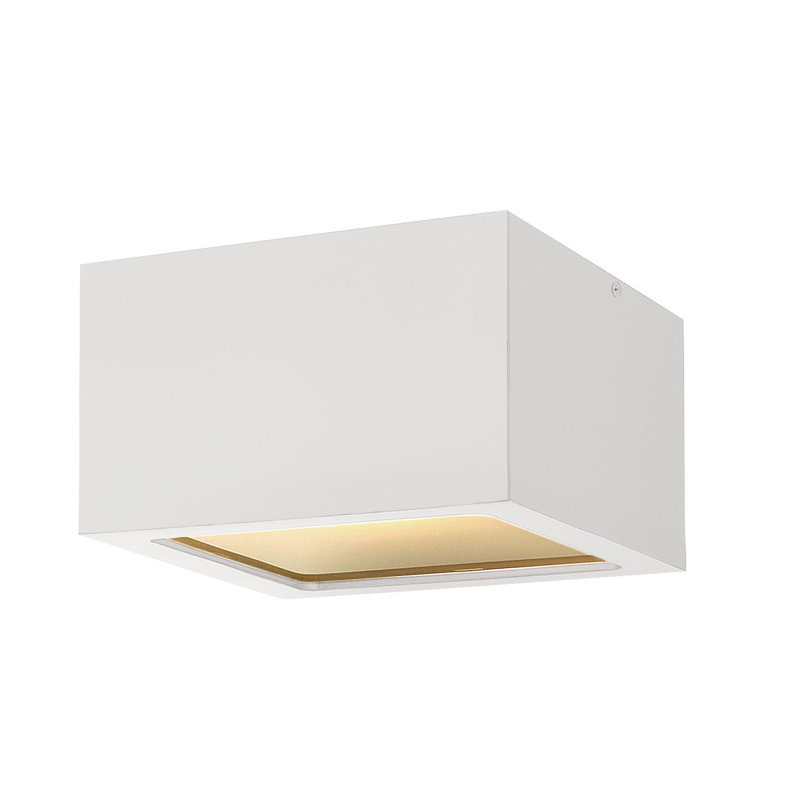 Kube LED Outdoor Flush Mount, Satin White