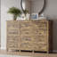 Commode 12 tiroirs 59 po avec poignées en métal, commode moderne pour chambre à coucher et salon-1337079371