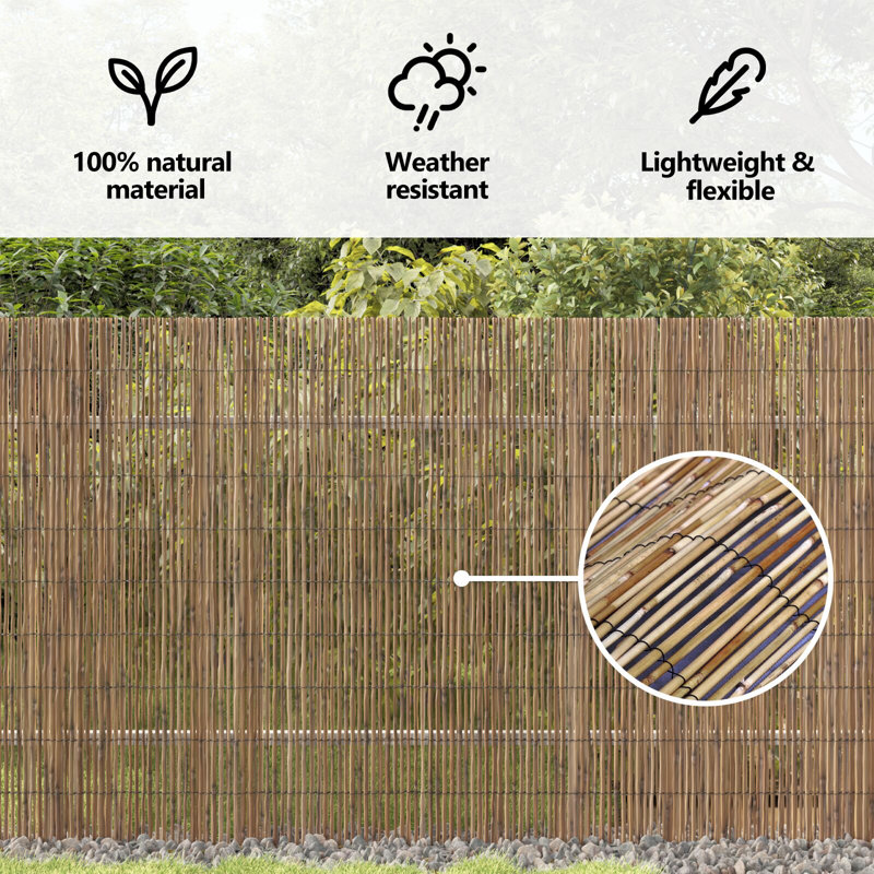 160cm H x 300cm W Bamboo Border Fencing