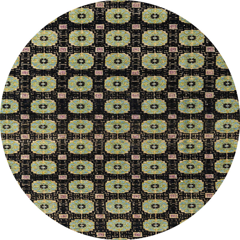 Abstract Indoor Rug, Round 5'