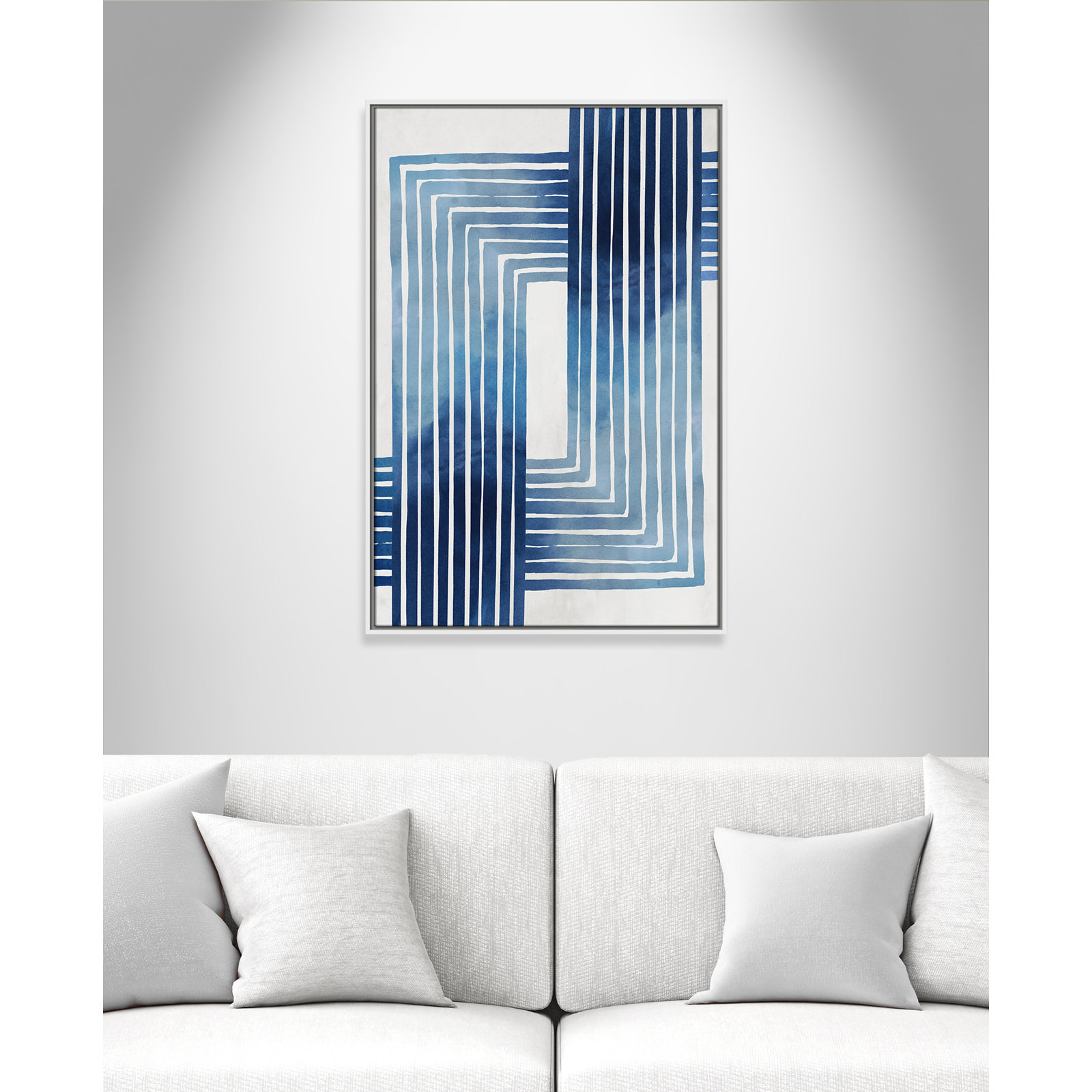 Lanny "In Unison" Painting by Eva Watts, 37.5" H x 25.5" W x 2" D, White Framed Canvas