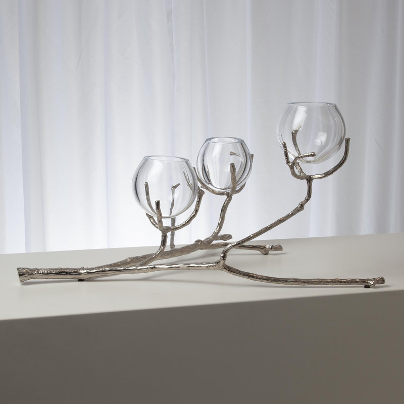 Twig 3 Vessel Large Vase, Nickel