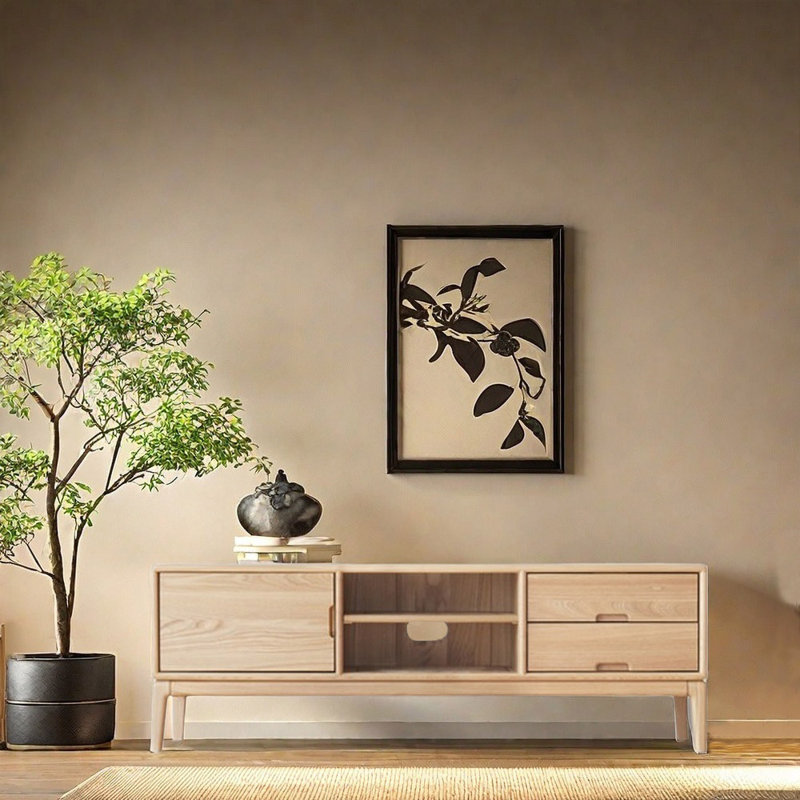 Meuble télé minimaliste de style chinois, 59.06"