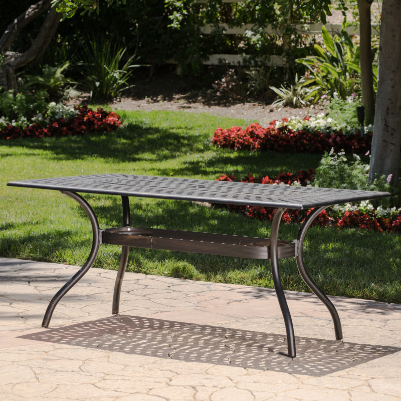 Table de patio rectangulaire en cuivre 68 po 68 po