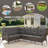  Valierius L-Shaped Outdoor Sectional Sofa Set, PE Wicker Couch With Water-Resistant Olefin Cushions-1628709003