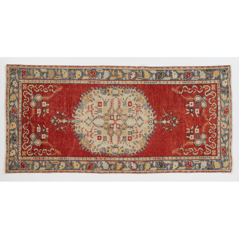 Tapis turc vintage en laine fait à la main
