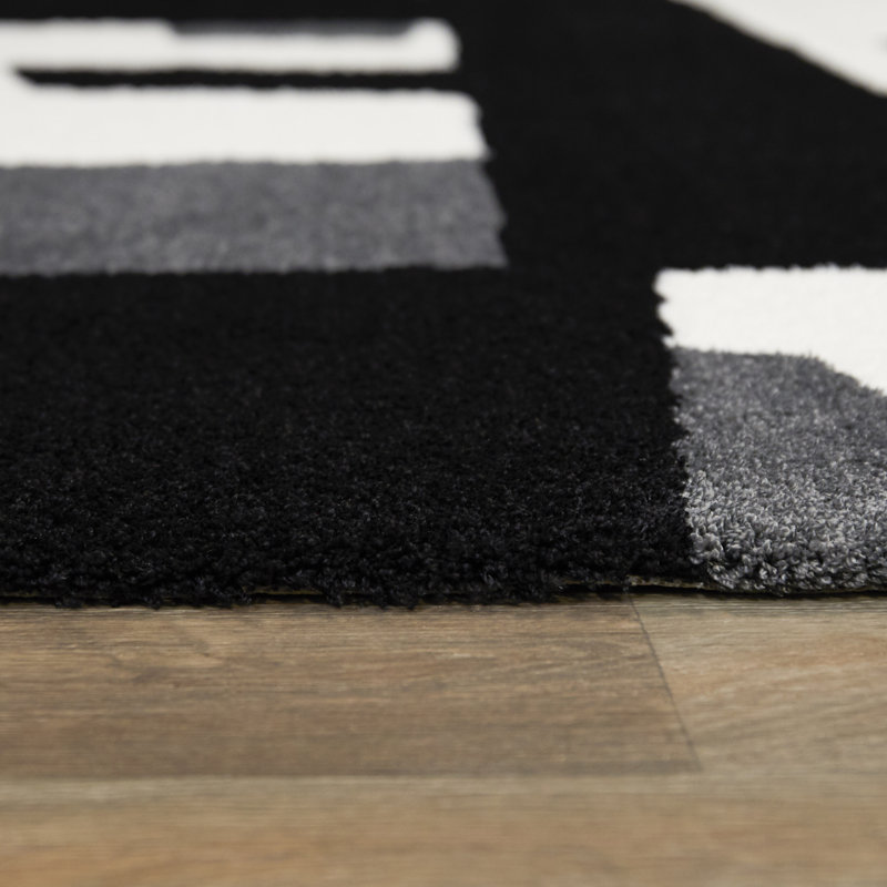 Tapis noir Houser, Rectangle 5 pi 3 po x 7 pi