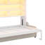 Grand lit escamotable avec rangement escamotable pour grand lit avec canapé escamotable, unités de rangement intégrées et éclairage DEL