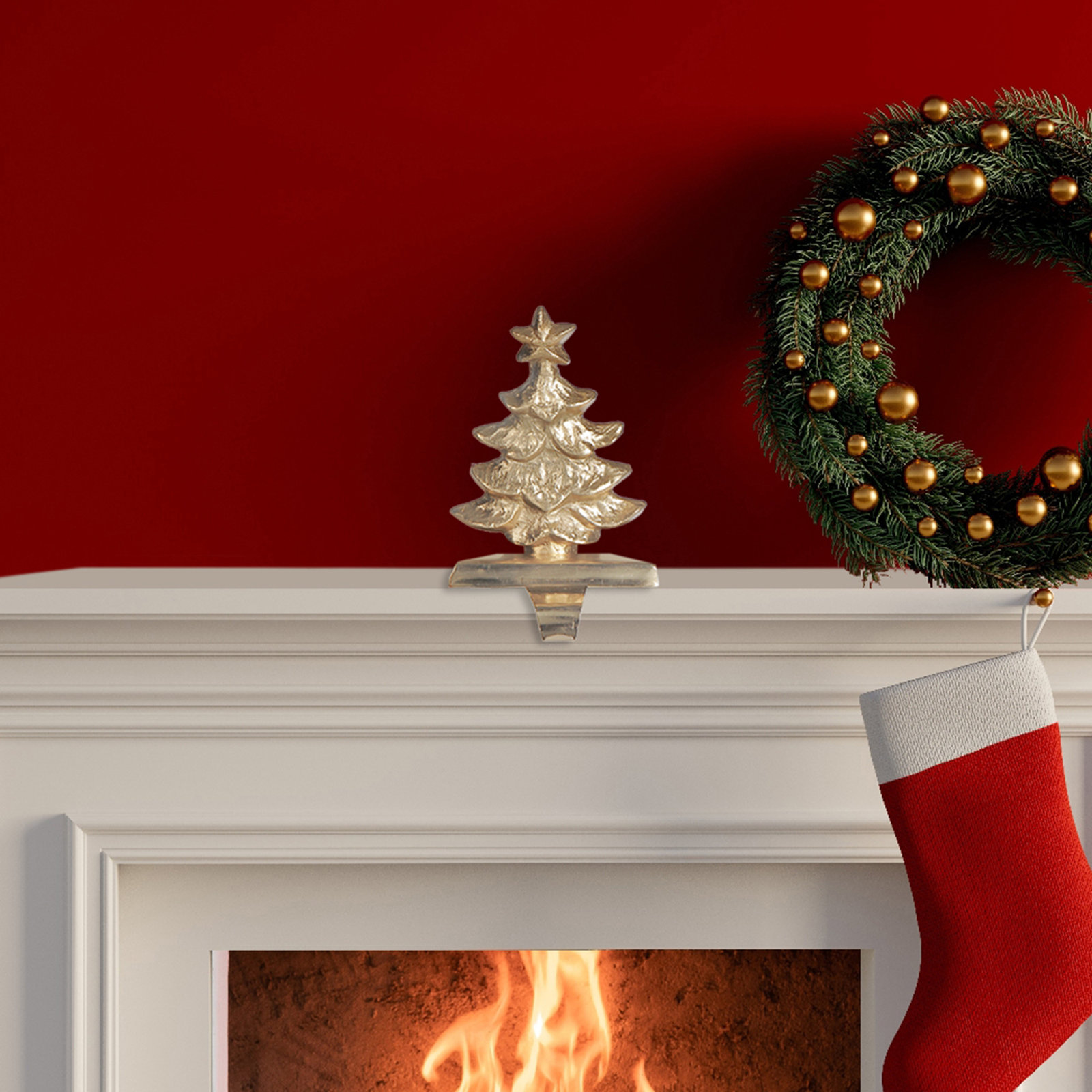 Metal Stocking Holder (Christmas Tree)