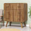 Commode à rainures en T, 3 tiroirs, brun clair