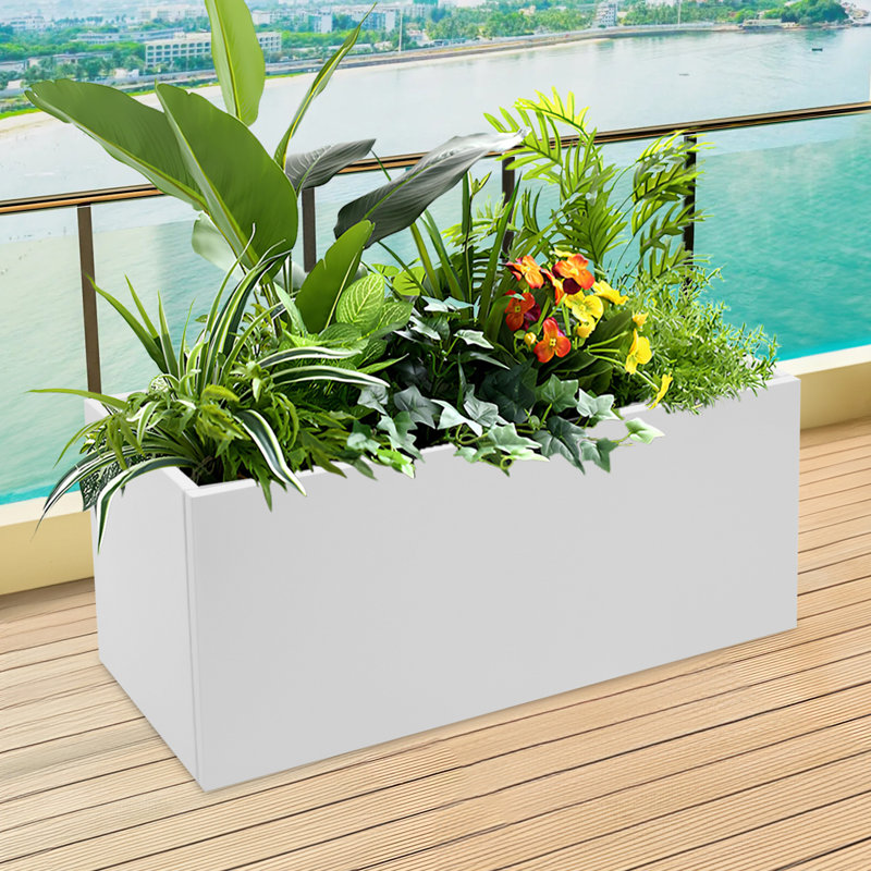 Planter Box Rectangular Galvanized Steel Planter Box