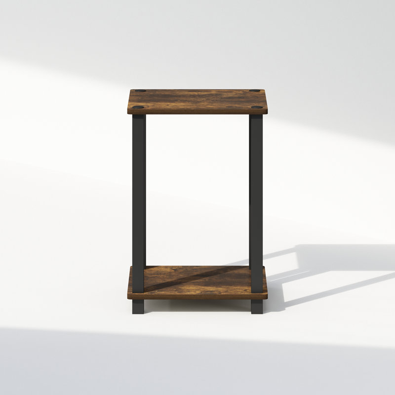 34.04cm W Plastic Bedside Table, Espresso, Black