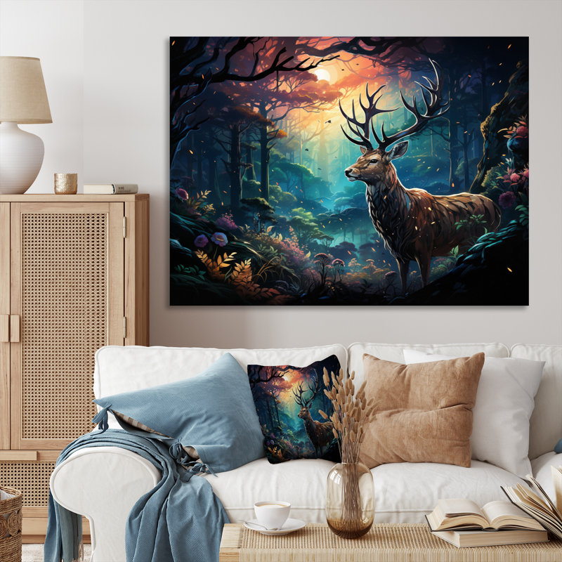 " Deer Enchanted Forest I ", 30" H x 40" W, Wrapped Canvas