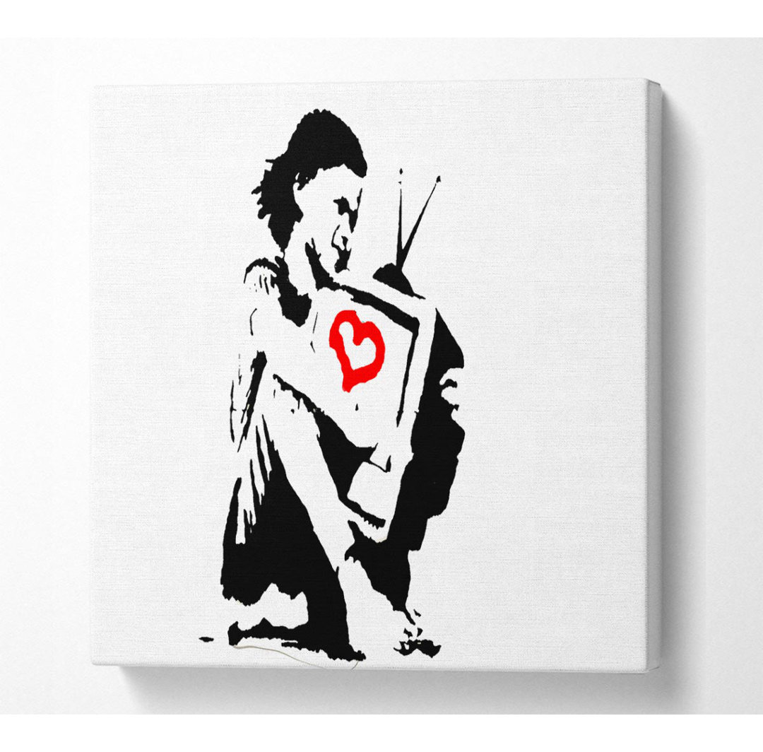 I Love Tv White - Kunstdrucke auf Leinwand - Wrapped Canvas