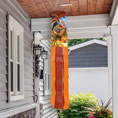 Turkey And Pumpkins Windsock