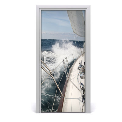 Yacht At Sea Door Decal