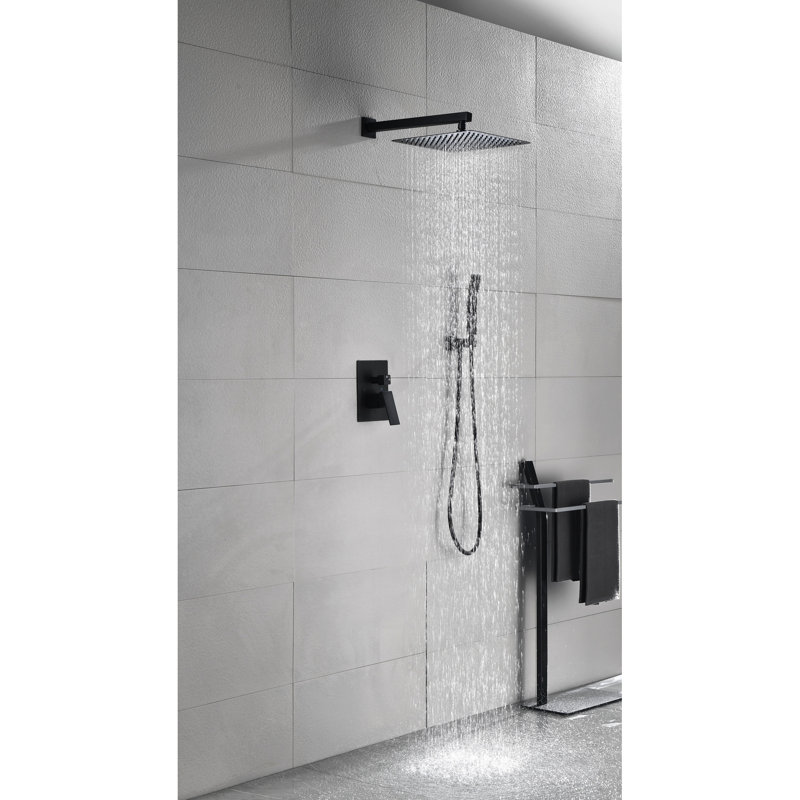 Matte Black 12" Shower Head Wall Mounted - Natural Rainfall Feeling, Self-Cleaning Nozzle, Rust- And Brass Finish In Experience, Clog Jet, Strong Construction