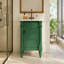 Meuble-lavabo moderne autoportant de 45,7 cm avec lavabo, armoire de rangement avec porte, meuble-lavabo simple pour petits espaces, tablette réglable