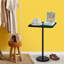 Table d'appoint avec base en pierre blanche et surface noire-111780110-111780106-111780107