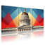 Ensemble de 3 reproductions d'art mural sur toile "Capitol State State" par cités et pays-1166673062