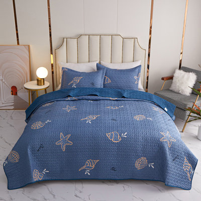 Polyester Percale Floral Coverlet