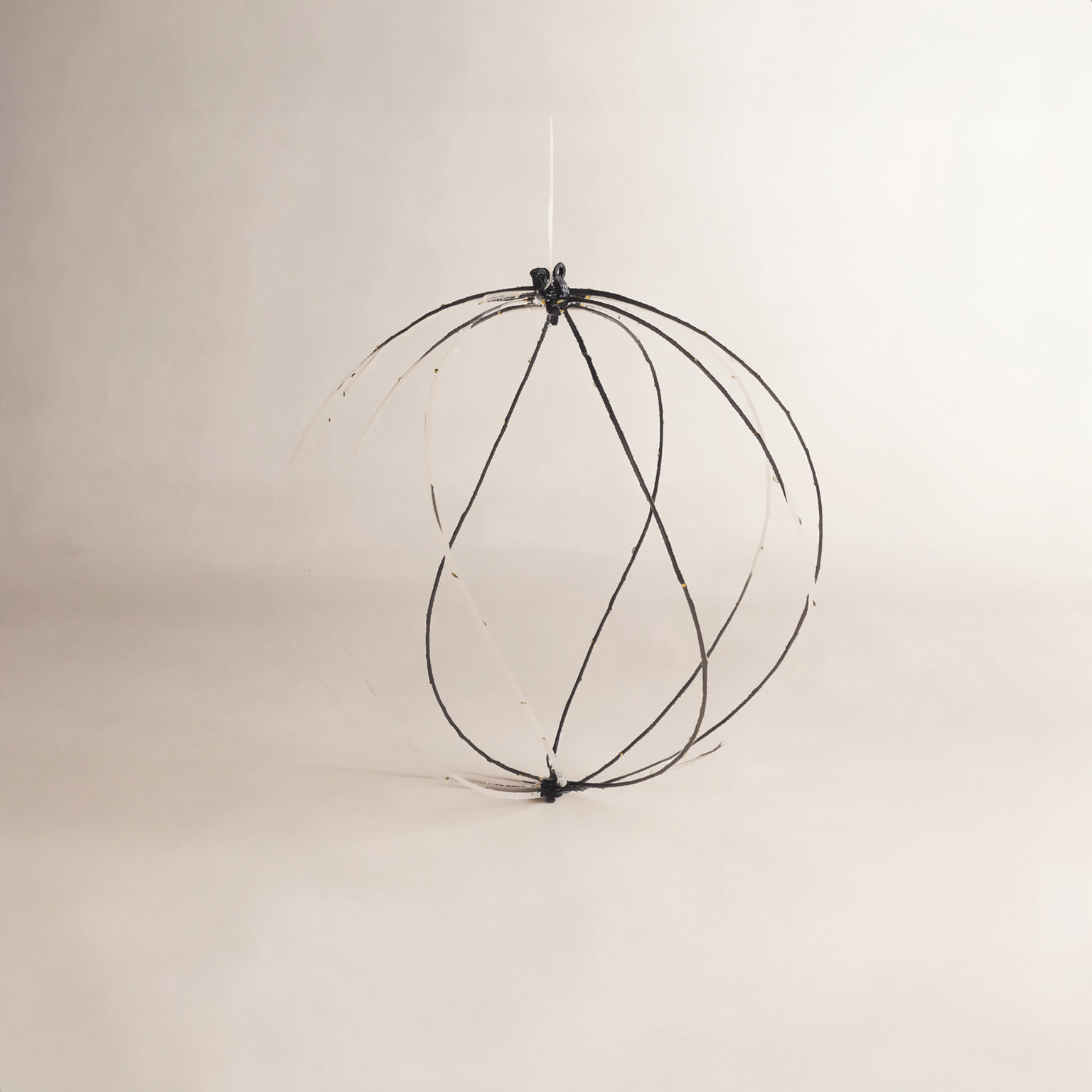 Small Twinkle Lit Sphere, 15.75", Black