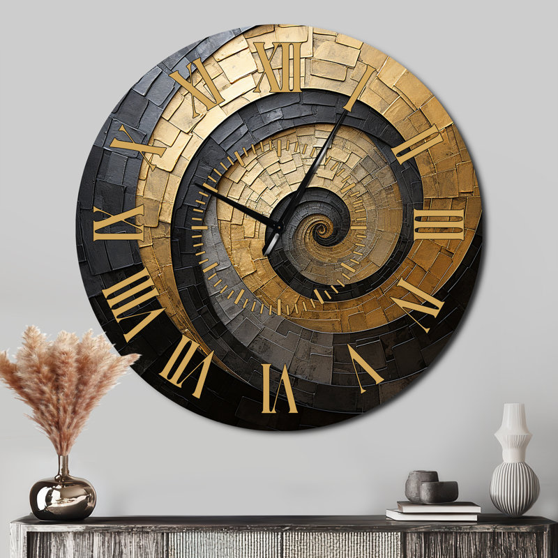 Horloge murale en or, Surdimensionné