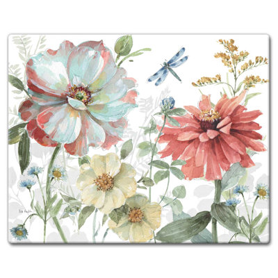 CounterArt Spring Meadow Tempered Glass Cutting Board