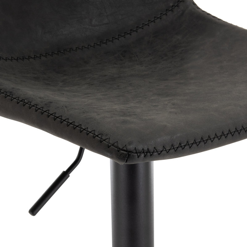 Maximilian Modern Adjustable Swivel Bar Stool – PU Leather Seat with Footrest & Iron Base – 360° Rotation, Counter & Bar Height Chair for Kitchen Island, Home Bar, Pub, Dining Room