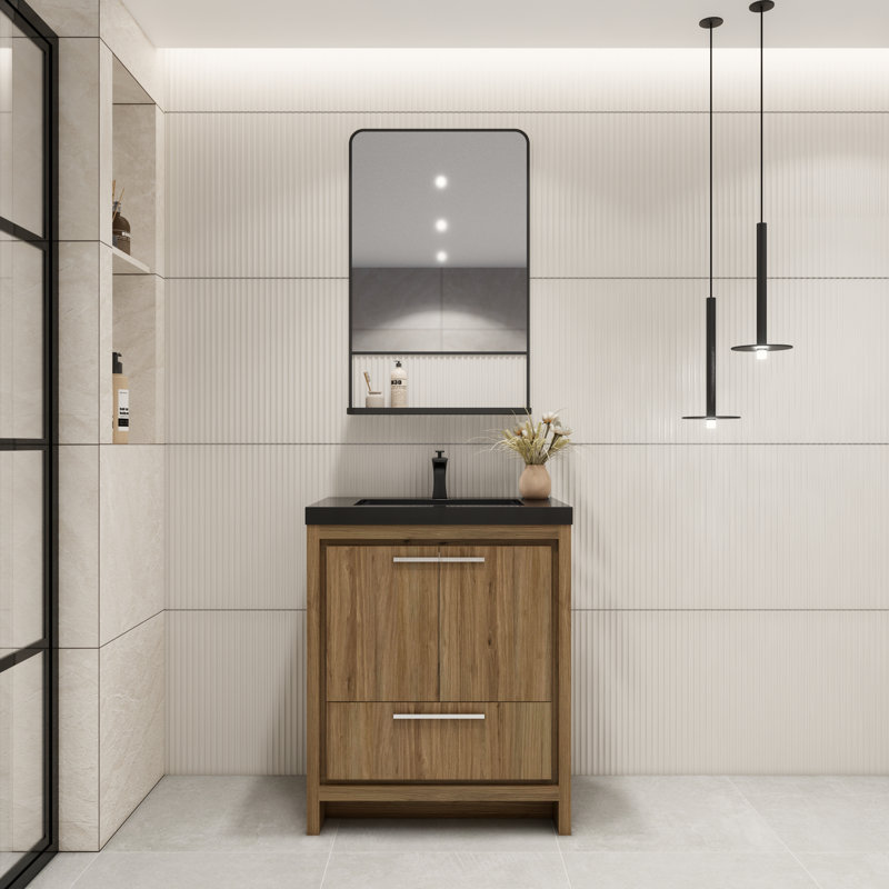 Ensemble de meuble-lavabo simple 30 po Enochville, Chêne naturel