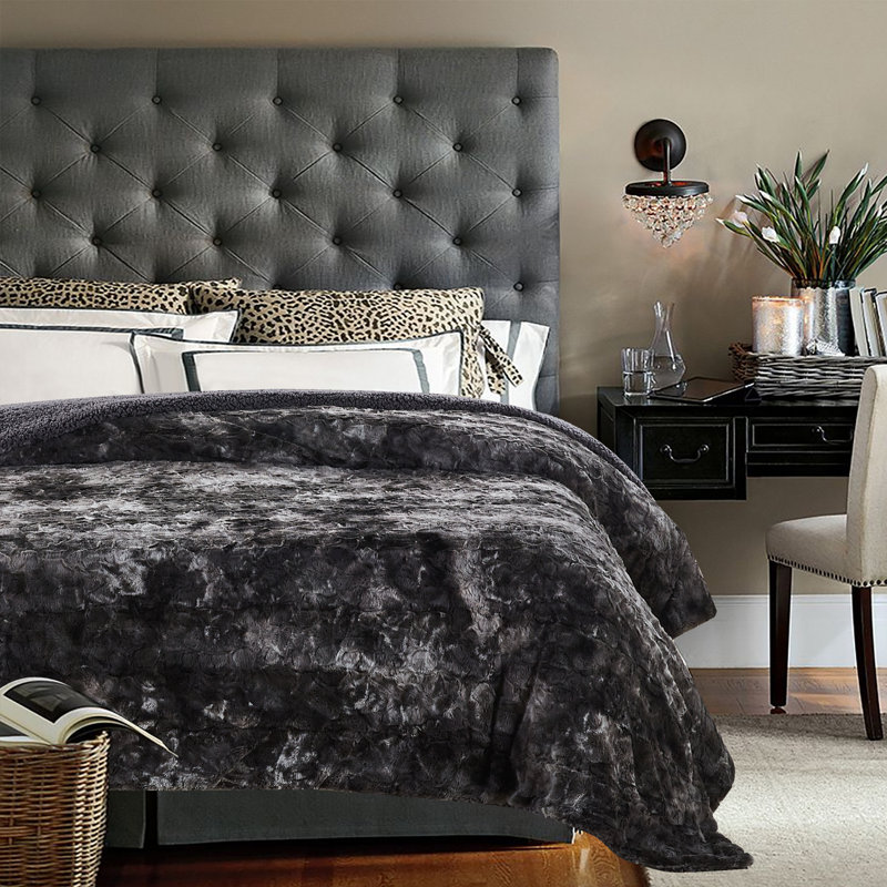 Woven Blanket, Black, 70" W x 60" L