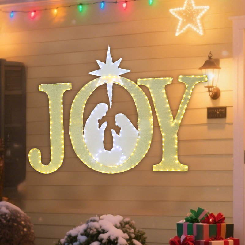 Grande crèche de Noël 49 pouces, Doré