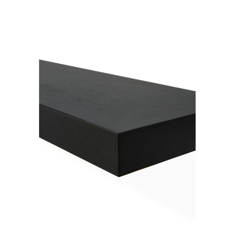 Wall Oak Solid Wood Floating Shelf, 2" H x 82.7 " W x 8.7" D, Oak Black