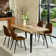 Shivani 5-Piece Modern Dining Set With Rectangular Wood Grain Table And 4 Upholstered Dining Chairs