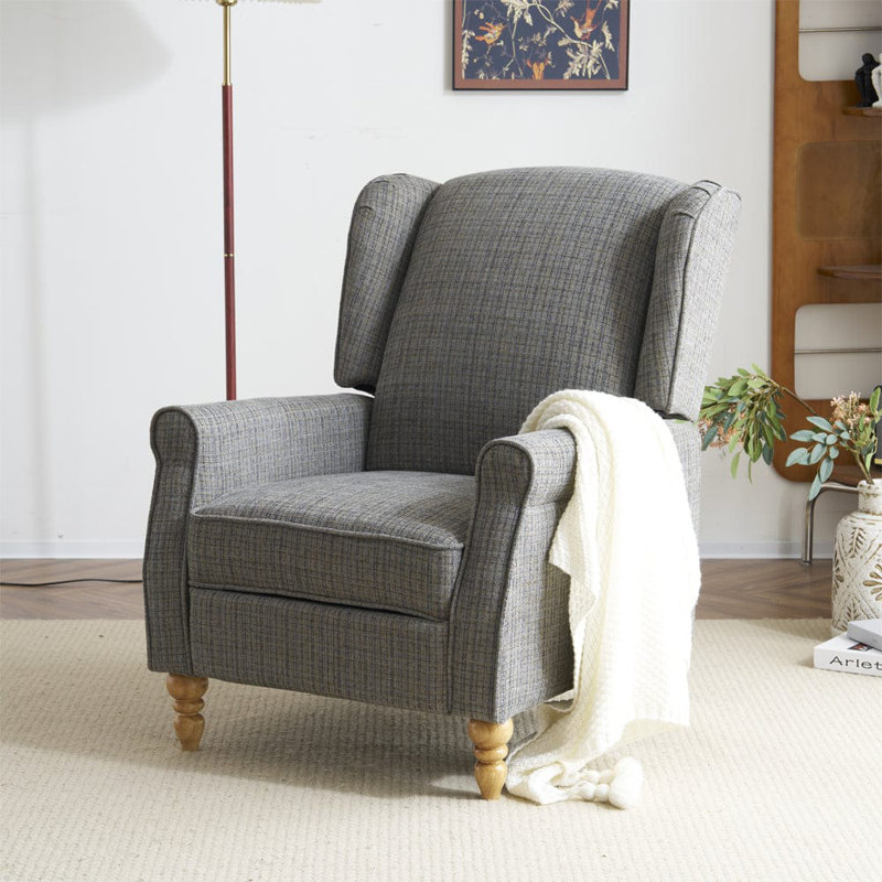 Ozvaldo 70cm Wide Wing Chair Recliner, Grey