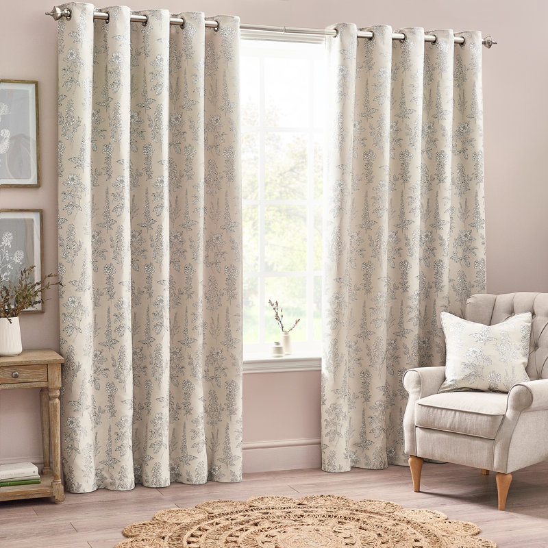 Room Darkening Curtain Pair, 229cm Width x 137cm Drop, Natural