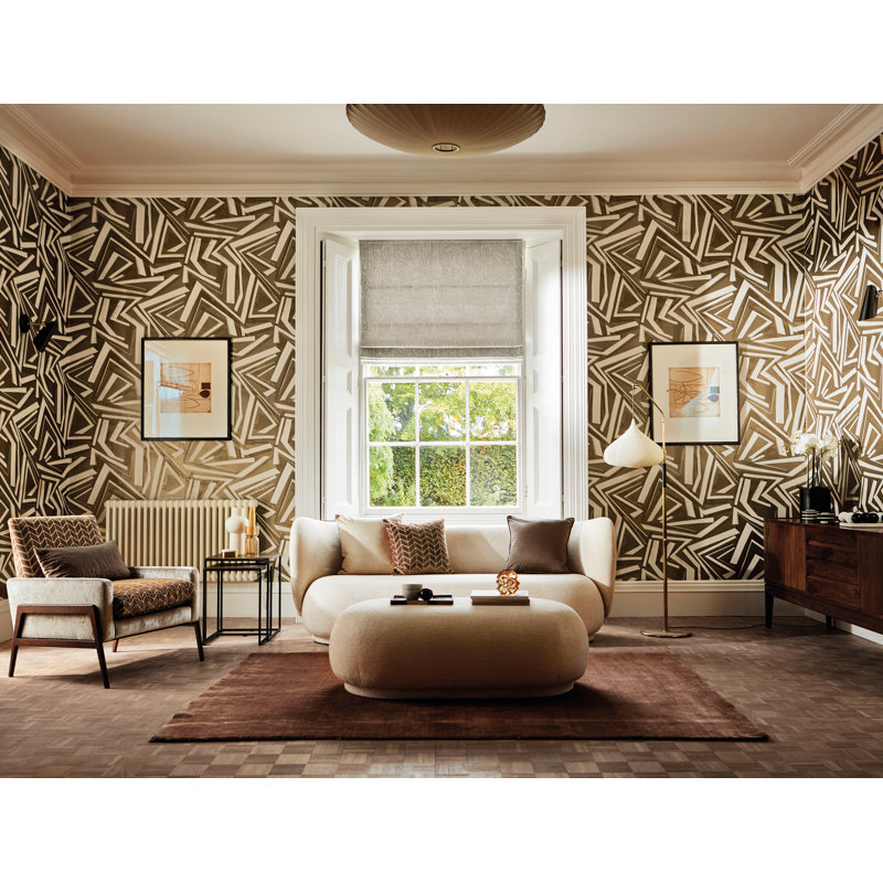 Transverse Geometric Wallpaper Roll, Bronze