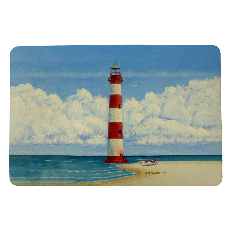 Tapis d'entrée antidérapant Liberty Hill Morris Island and Lighthouse, SC 26 po x 18 po