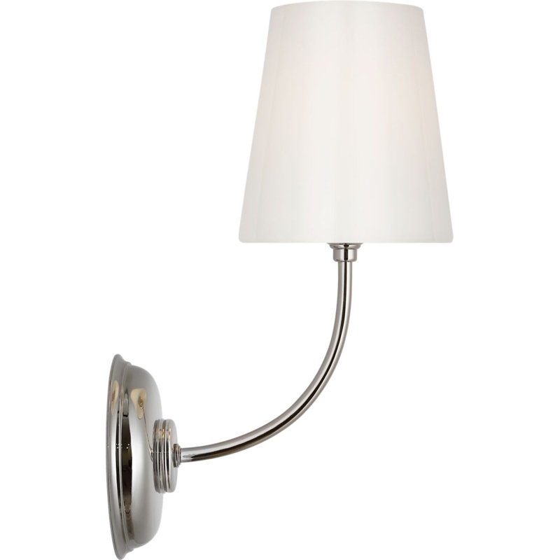Vendome Single Sconce with White Glass, Polished Nickel
