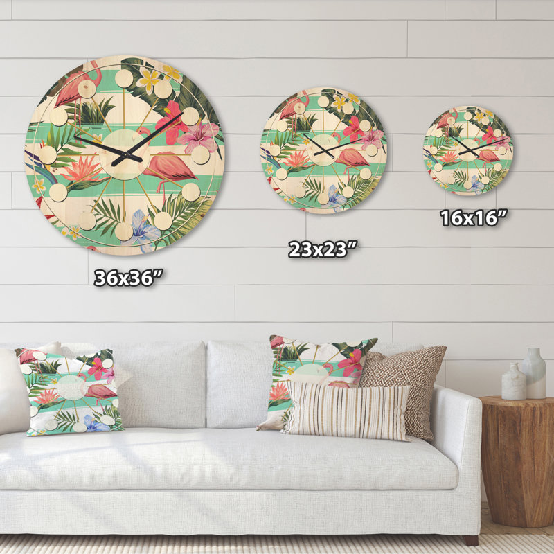 Horloge murale en bois tropical, Grand