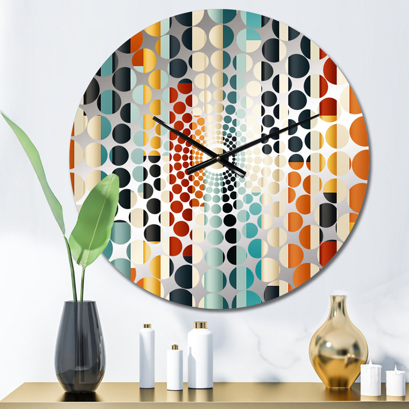 Green Green Chic Chic Striped Patterns - Horloge murale rayée, Médium